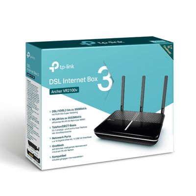 TP-Link Archer VR2100v V1 - wireless router - DSL modem - 802.11a/b/g/n/ac, DECT - desktop_4