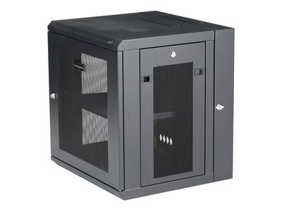 StarTech.com 12U 19" Wall Mount Network Cabinet, 16" Deep Hinged Locking IT Network Switch Depth Enclosure, Vented Computer Equipment Data Rack with Shelf & Flexible Side Panels, Assembled - 12U Vented Cabinet (RK12WALHM) - rack enclosure cabinet - 12U_2