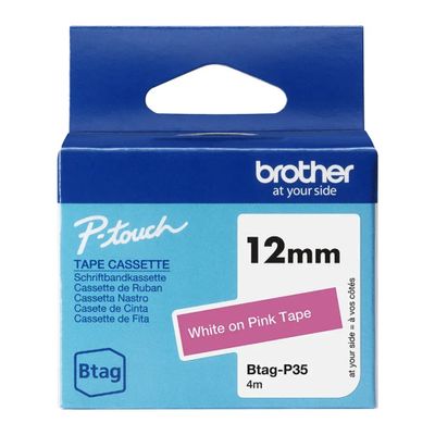 Tapes Brother BTAGP35 12MM WHITE ON PINK TAPE_thumb