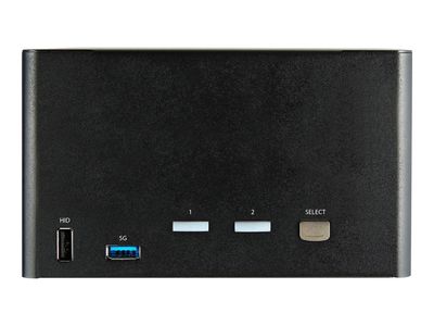 StarTech.com 2 Port Quad Monitor DisplayPort KVM Switch - 4K 60 Hz UHDR - DP 1.2 KVM Switch mit USB 3.0 Hub mit 2x USB 3.0(5 Gbit/s) und 4x USB 2.0 HID Anschlüssen, Audio - Hotkey - TAA (SV231QDPU34K) - KVM-/Audio-Switch - 2 Anschlüsse - TAA-konform_2