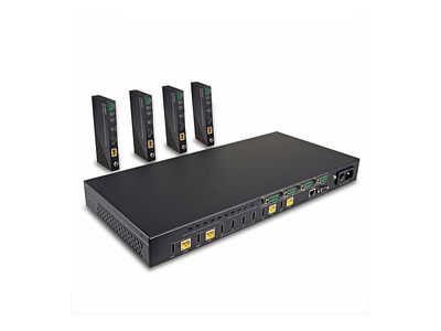 LINDY - Sender + 4 Empfänger - Video-, Audio-, Infrarot- und serielle Erweiterung - HDBaseT_4