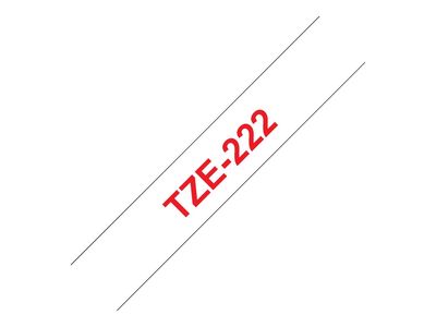 Brother laminated tape TZe-222 - Red on white_thumb