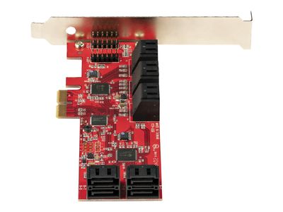 StarTech.com PCIe SATA Controller Karte - 10 Port SATA 3 Erweiterungskarte/Kontroller - 6Gbit/s - Full- und Low-Profile Blende - PCI Express Festplatten kontroller/Adapter (10P6G-PCIE-SATA-CARD) - Speicher-Controller - SATA 6Gb/s - PCIe 2.0 x2_8