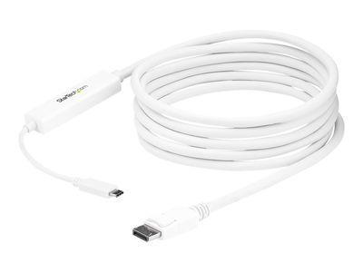 StarTech.com 9.8ft/3m USB C to DisplayPort 1.2 Cable 4K 60Hz - USB Type-C to DP Video Adapter Monitor Cable HBR2 - TB3 Compatible - White - external video adapter - STM32F072CBU6 - white_2