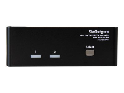 StarTech.com DVI KVM Switch with Audio & USB 2.0 Hub - 2-Port USB KVM Switch - 1920 x 1200 - Dual Monitor KVM Switch (SV231DD2DUA) - KVM / audio / USB switch - 2 ports_2