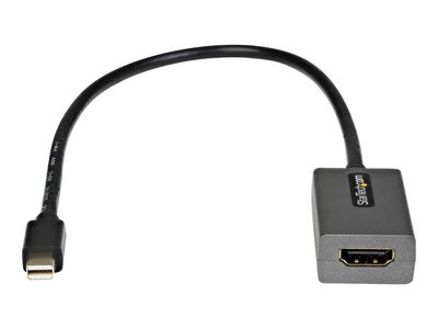 StarTech.com Mini DisplayPort to HDMI Adapter, mDP to HDMI Adapter Dongle, 1080p, Mini DisplayPort 1.2 to HDMI Monitor/Display, Mini DP to HDMI Video Converter, 12" Long Attached Cable - Thunderbolt 1/2 Compatible (MDP2HDEC) - adapter - Mini DisplayPort /_2