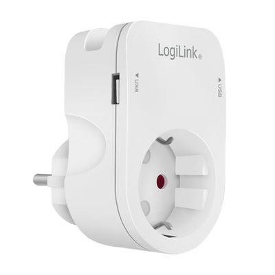 Adap Logilink DC Adapter with 2x USB Charger White_2