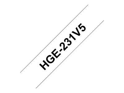 Brother HGE-231V5 - laminiertes Band - 5 Kassette(n) - Rolle (1,2 cm x 8 m)_2