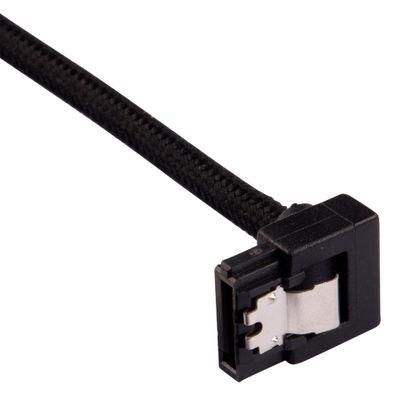 CORSAIR Premium sleeved SATA cable with 90° connector 2-pack - Black_2