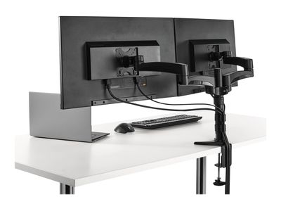 StarTech.com Desk Mount Dual Monitor Arm - Articulating - Supports Monitors 12" to 24" - Adjustable VESA Monitor Arm - Grommet or Desk Mount - Black (ARMDUAL) - desk mount (adjustable arm)_4