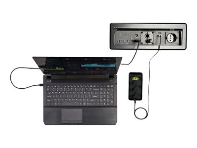 StarTech.com Tischanschlussfeld mit A/V- und Power-Modulen und Kabelmanagement - 4K - HDMI, DP und VGA - Dockingstation - USB - VGA, HDMI, DP_8