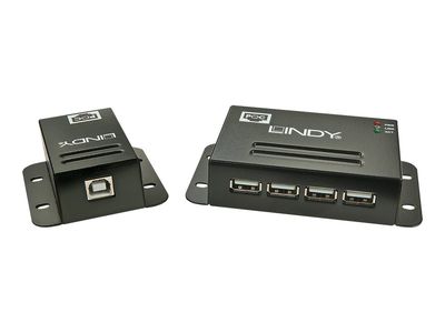 LINDY USB 2.0 4 Port CAT.5/6 Extender With Power Over CAT.5/6 - USB extender - USB 2.0_4