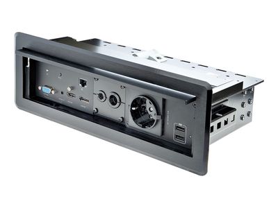 StarTech.com Tischanschlussfeld mit A/V- und Power-Modulen und Kabelmanagement - 4K - HDMI, DP und VGA - Dockingstation - USB - VGA, HDMI, DP_1