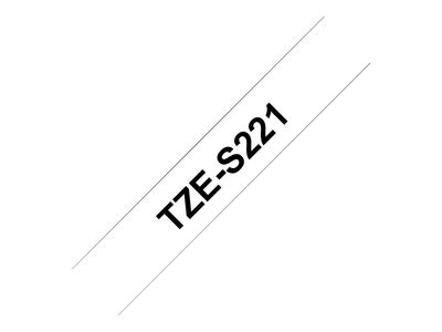 Brother TZeS221 - 9 mm - Schwarz auf Weiß_1