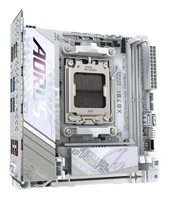GIGABYTE X870I AORUS PRO ICE Motherboard - Supports AMD Ryzen 9000 Series CPUs, 8+2+1 phases VRM, up to 8400MHz DDR5 (OC), 1xPCIe 5.0 M.2 + 1xPCIe 4.0 M.2, WI-FI 7, 2,5GbE LAN, USB 4_2