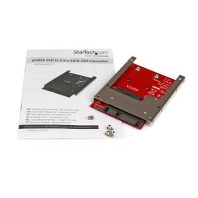 StarTech.com mSATA SSD to 2.5in SATA Adapter Converter - mSATA to SATA Adapter for 2.5in bay with Open Frame Bracket and 7mm Drive Height (SAT32MSAT257) - storage controller - SATA 6Gb/s - SATA 6Gb/s_4