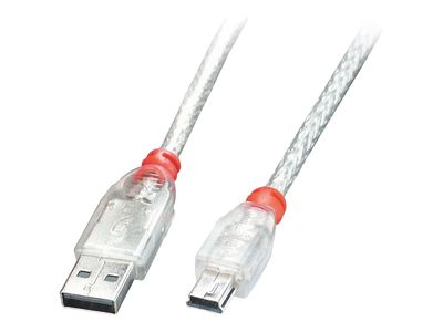 Cable Lindy USB 2.0 Kabel A/Mini-B transparent 1m_thumb