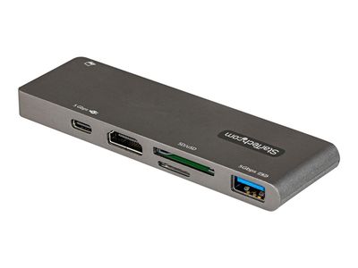 StarTech.com USB C Multiport Adapter for MacBook Pro/Air, USB Type-C to 4K HDMI, 100W Power Delivery Pass-through Charging, SD/MicroSD Slot, 2-Port USB 3.0 Hub, Portable USB-C Mini Dock - Works w/ Thunderbolt 3 - docking station - USB-C / Thunderbolt 3 -_5