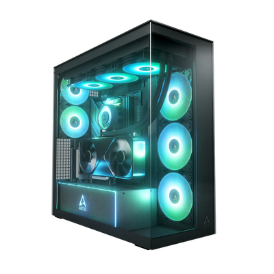 Case Arctic Xtender Vert.GPU  Black/Mirror Glass_thumb