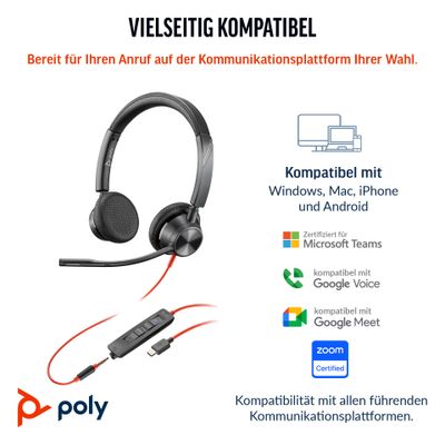 HP Poly Blackwire 3325 USB-C Stereo-Headset + 3.5-mm-Stecker + USB-C/A-Adapter_3