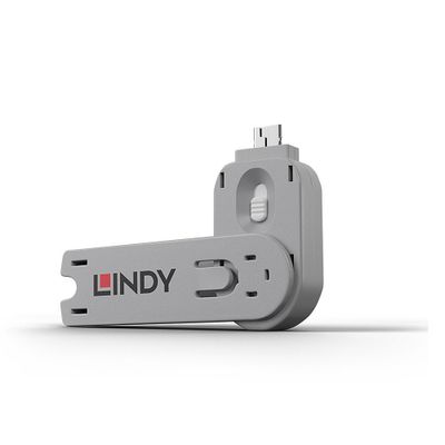 Lindy 40624 Schnittstellenblockierung Türblockierschlüssel USB Typ-A Weiß Acrylnitril-Butadien-Styrol (ABS) 1 Stück(e)_thumb