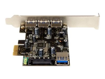 StarTech.com 4 Port PCI Express USB 3.0 Card - 3 External and 1 Internal - Native OS Support in Windows 8 and 7 - Standard and Low-Profile (PEXUSB3S42) - USB adapter - PCIe 2.0 - USB 3.0 x 4_2